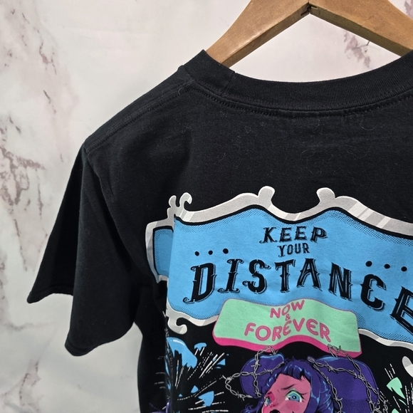 Stay Cold T Shirt Women Medium Black Tee Short Sleeve Keep Your Distance Forever - Picture 6 of 10